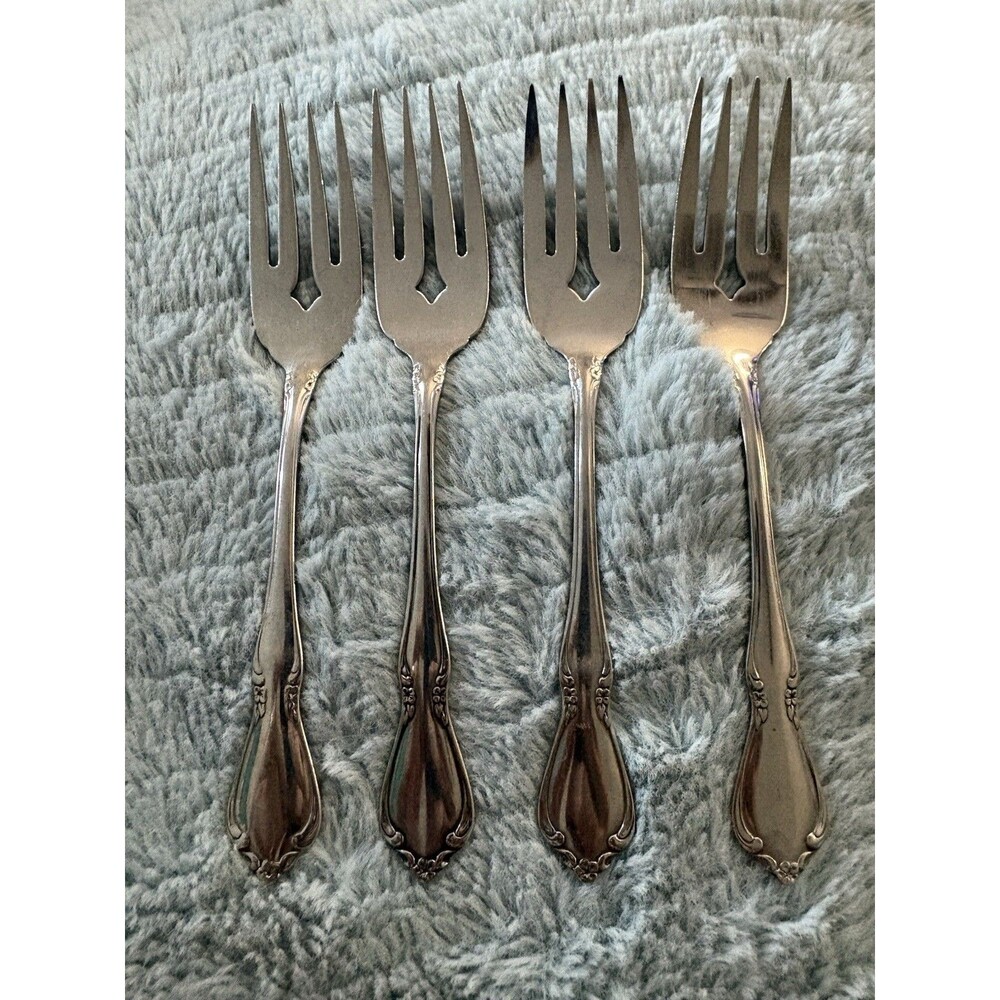 Oneida Craft Stainless Chateau 4 Salad Forks Deluxe